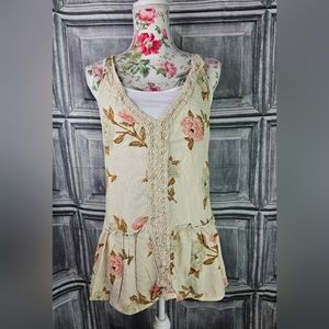 American eagle women's floral tank top sz L